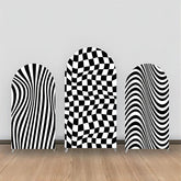 Schwarz Weiß Zebra Drucke Plaid Bogen Hintergrund Bausatz
